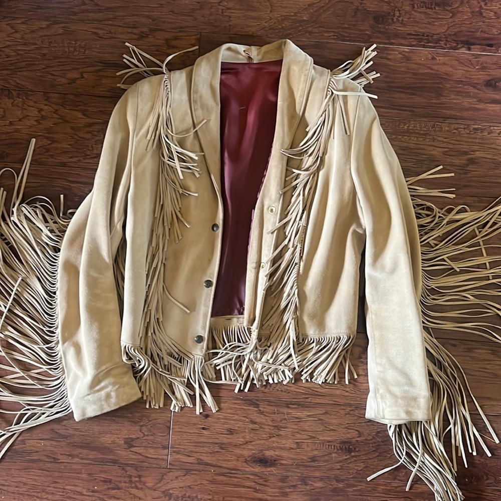 Lariat fringe Native American Suede leather jacket